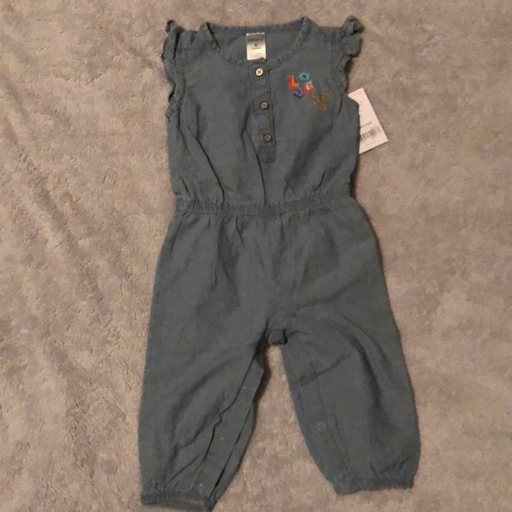 Denim romper.